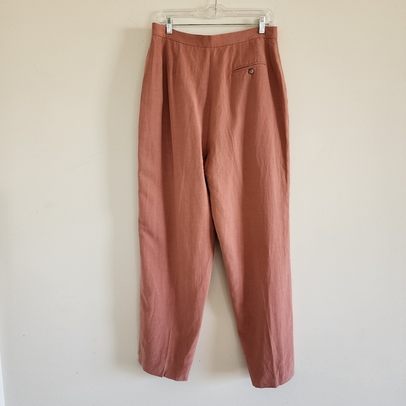 NWT Liz Claiborne Relaxed Fit Peach Colored Pleated Front Silk Trousers sz 16 - Picture 4 of 10